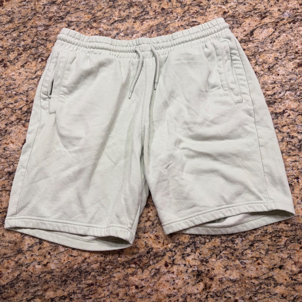HM Mens Regular Fit Sweat Shorts Mint Green Fleece XL Drawstring Lounge Pockets